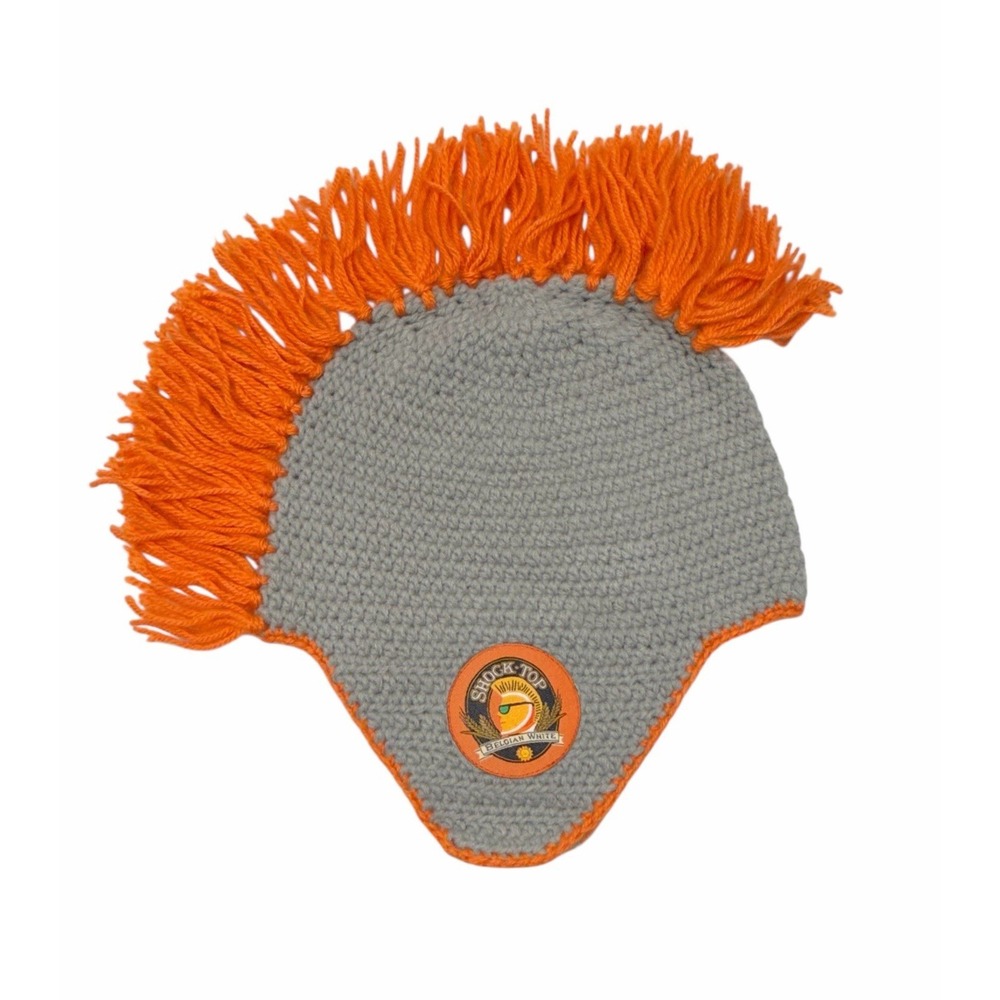 Shock Top Belgian White Mohawk Knit Hat Cap Lined Equal Parts Fun Comfy